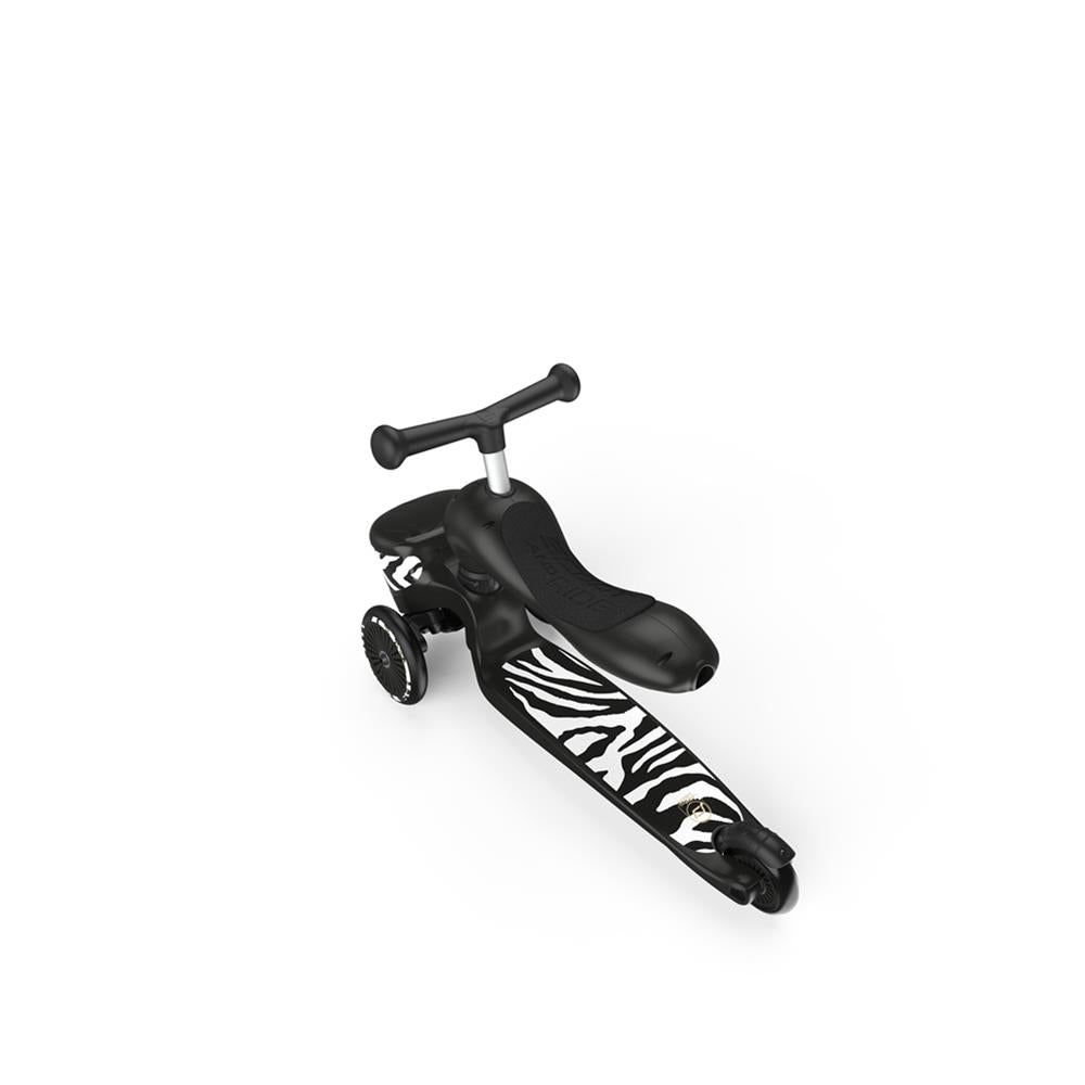 Scoot & Ride Highwaykick 1 Lifestyle, zebra - Kinderroller mit Aufbewahrungsbox