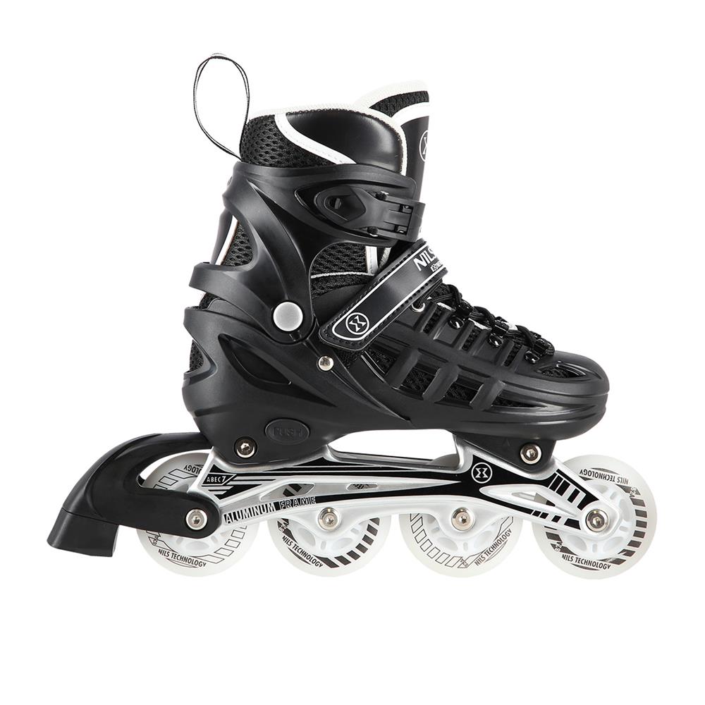 NILS EXTREME NH10905 4in1 LED Inliner Schlittschuhe Rollschuhe Gr. 31-34, Schwarz, verstellbar