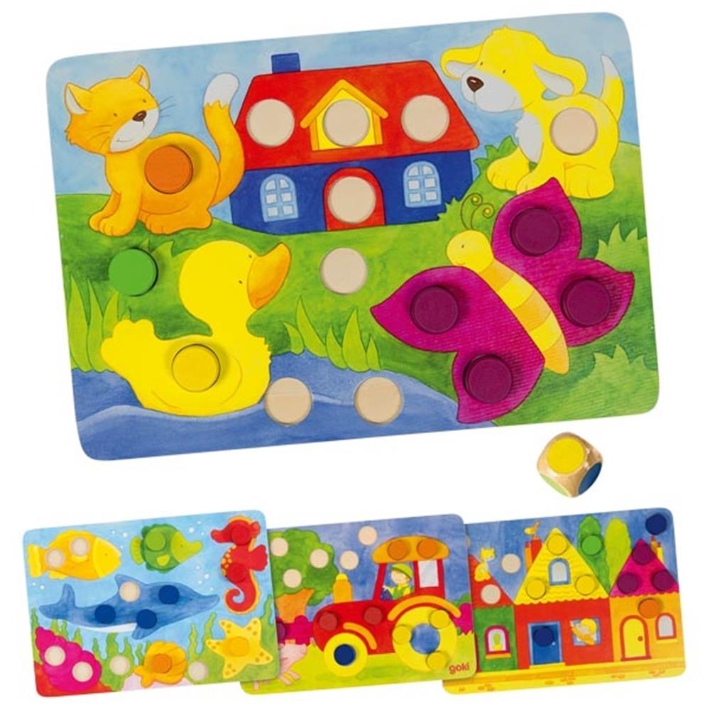 Goki Farbwürfelspiel - Lernspielzeug (Farben)