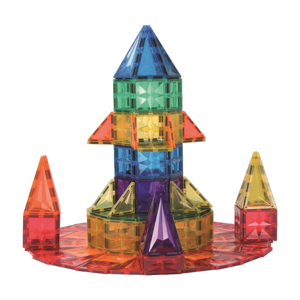 Cleverclixx Erfindungs-Bausatz in Knallfarben 110 Teile, abwechslungsreiche Formen, Magnetspielzeug