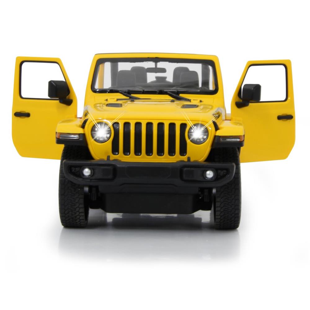Jamara Jeep Wrangler JL 1:14 gelb 2,4GHz Tür manuell Ferngesteuertes Auto mit LED Fahrlicht