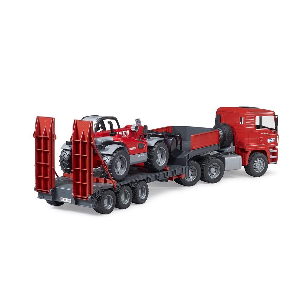 Bruder 02774 - MAN TGA Tieflader und Manitou Teleskoplader MLT 633