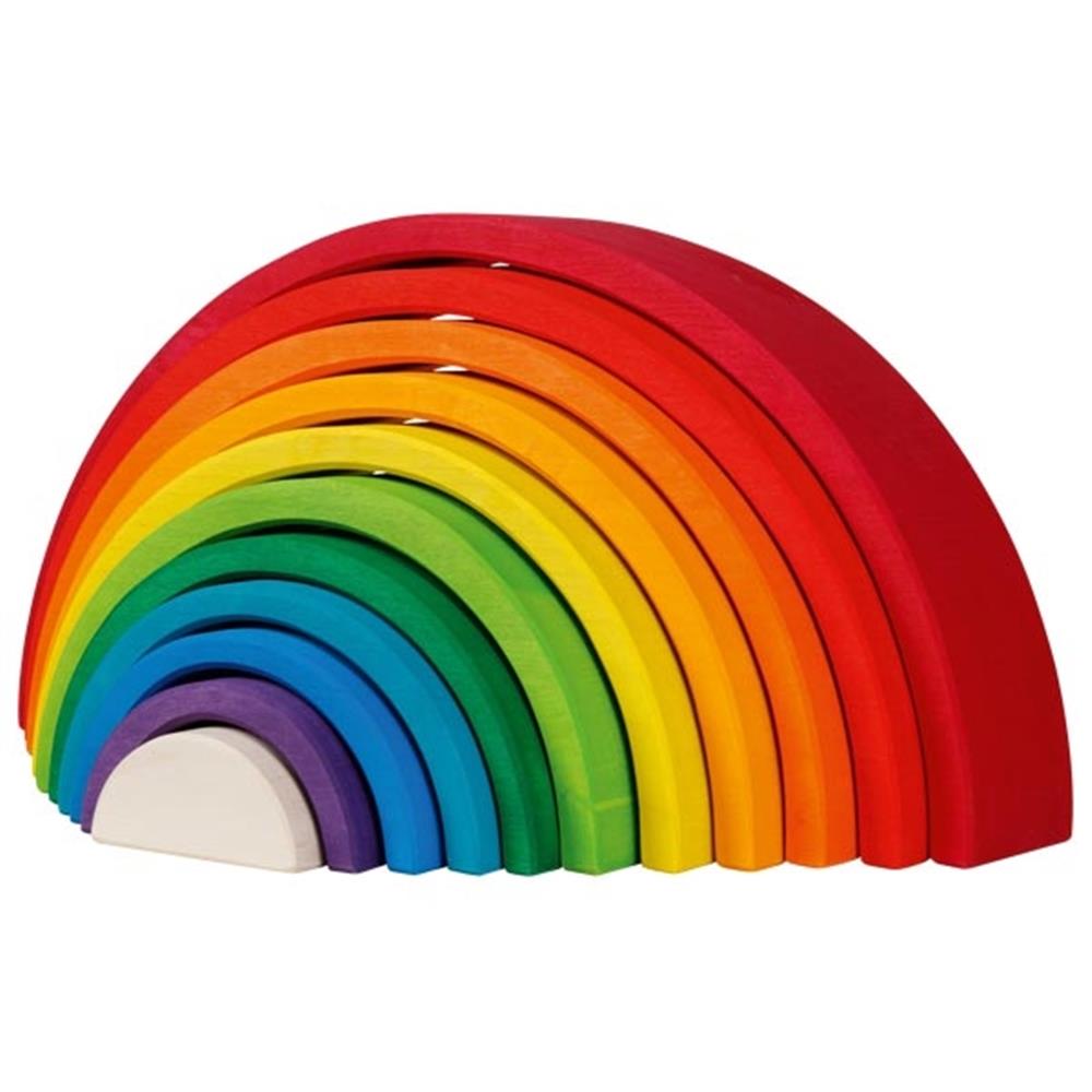 goki Holzbausteine - Großer Regenbogen, bunt lackiert
