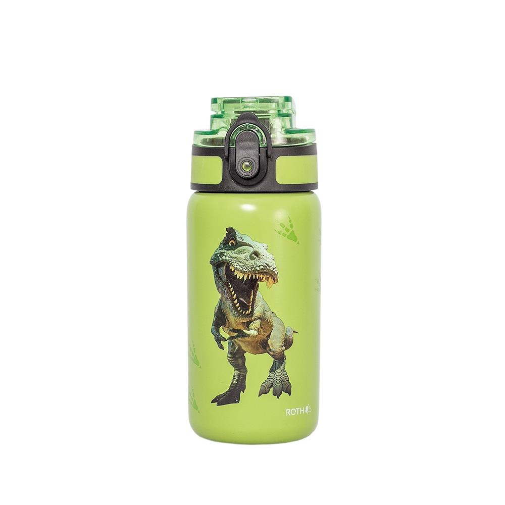 Roth Kinder-Trinkflasche, Dinosaurier Tyrannosaurus, 350ml, Edelstahl, auslaufsicher, isolierend