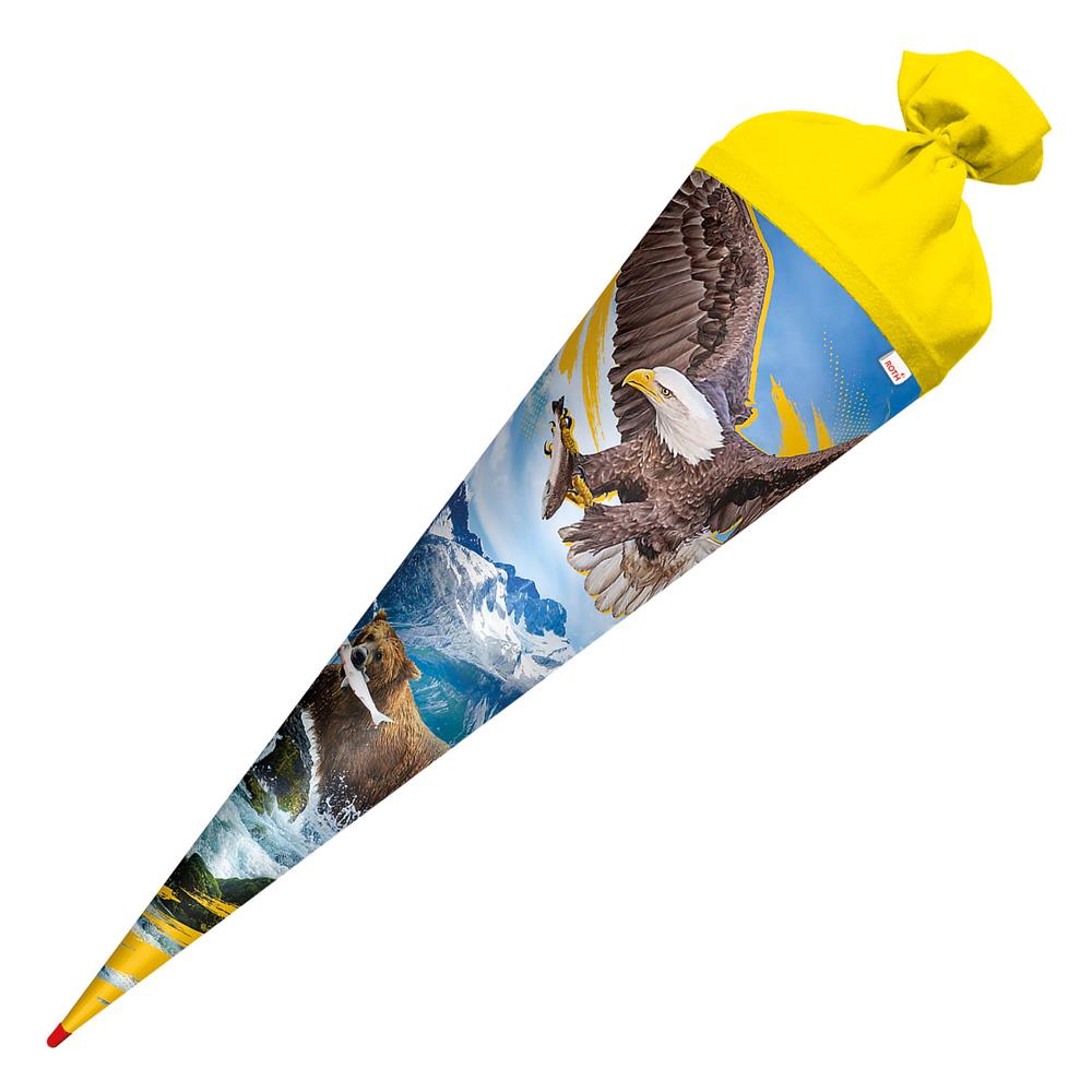 Roth Schultüte Seeadler, 70cm, rund, Rot(h)-Spitze, Filzverschluss