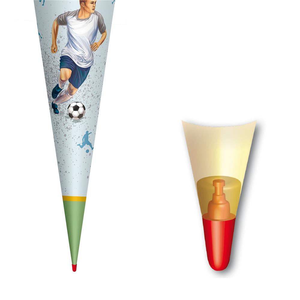 Roth Schultüte Lieblingsstück Traumtor Fußball, 70cm, rund, Rot(h)-Spitze, mit Stoffverschluss