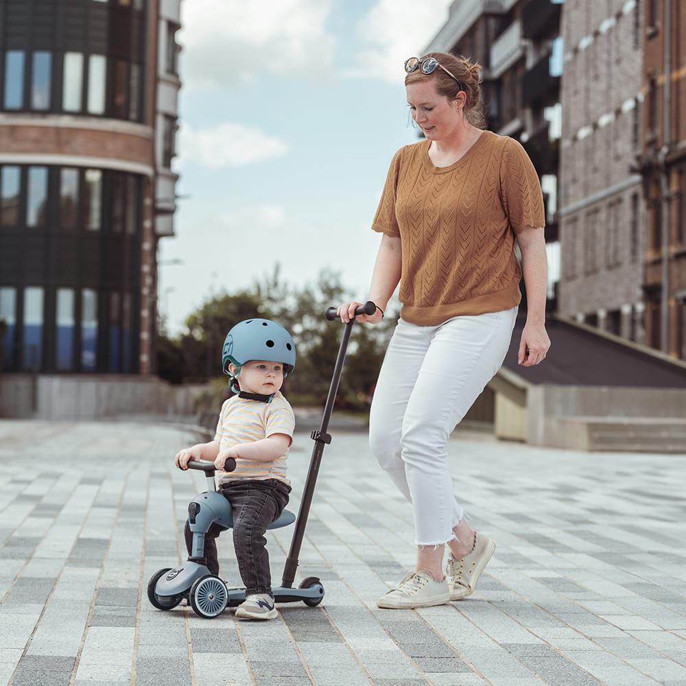 Scoot & Ride Highwaykick 1 Push and Go, steel - Kinderroller mit Schiebestange