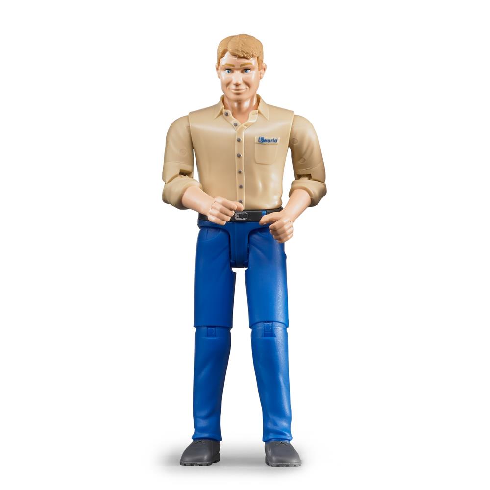 Bruder 60006 - bworld Mann mit hellem Hauttyp und blauer Hose