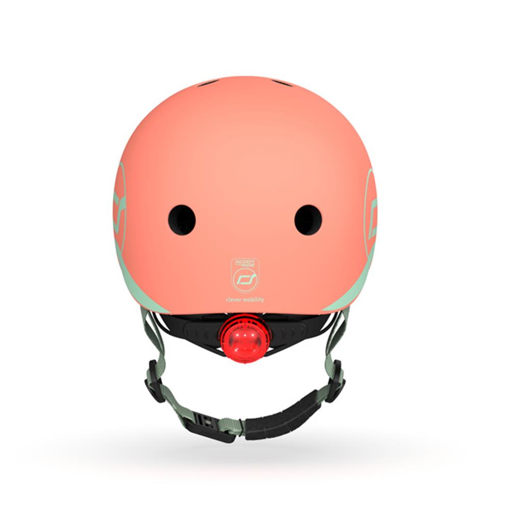 Scoot & Ride Kinderhelm Größe XXS-S (45-51 cm) peach - Schutzhelm mit LED-Licht