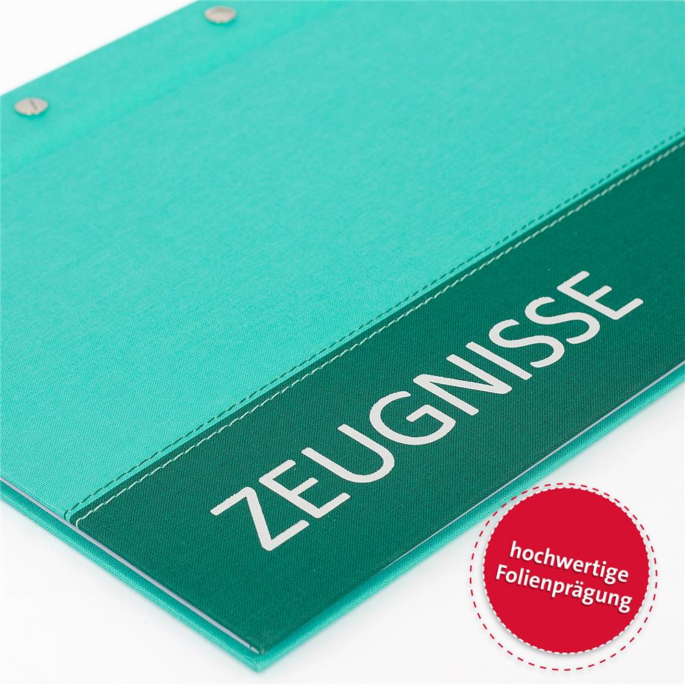 Roth Zeugnismappe Spectrum Mint, mit 12 A4 Klarsichthüllen, im Buchleineinband