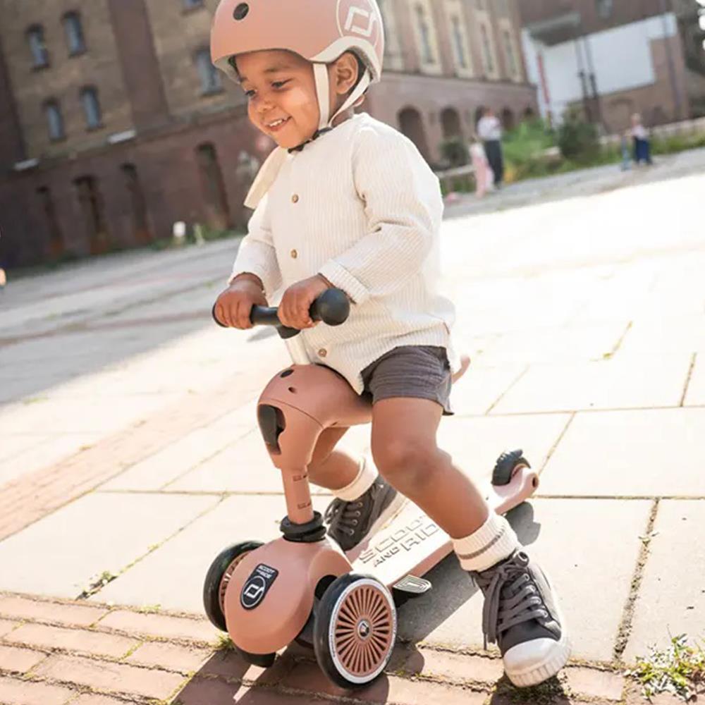 Scoot & Ride Highwaykick 1 Push and Go, mocha - Kinderroller mit Schiebestange
