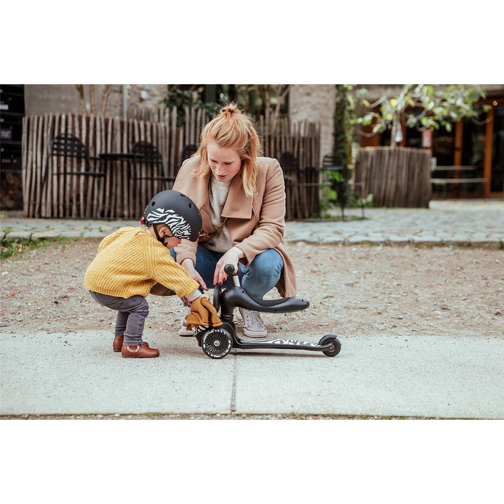 Scoot & Ride Highwaykick 1 Lifestyle, zebra - Kinderroller mit Aufbewahrungsbox