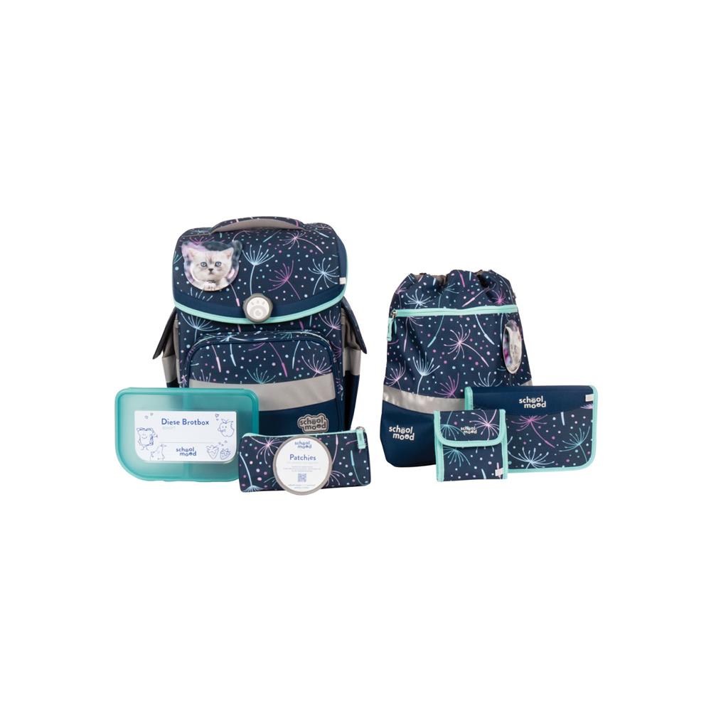 School-Mood Schulranzenset Timeless Air+ Lina (Kätzchen, blau)