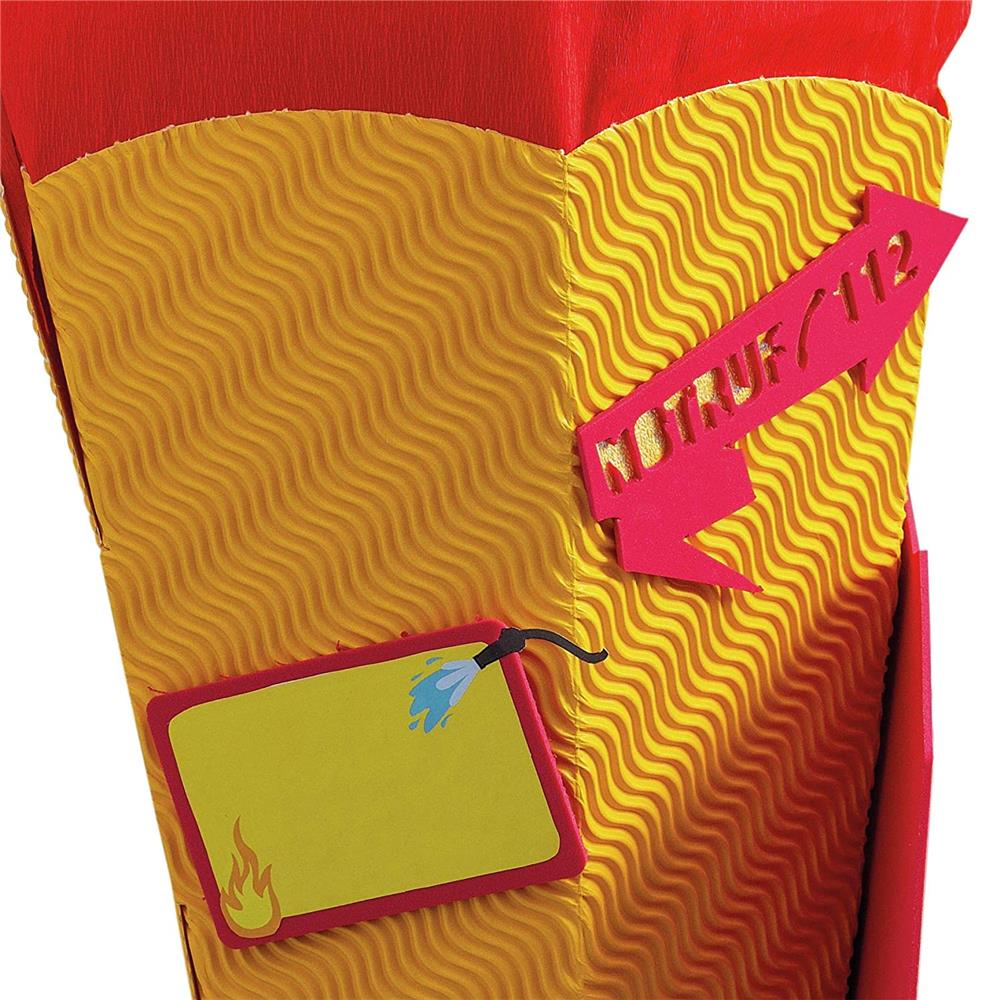 Roth Schultüte-Bastelset, Feuerwehr, 68cm, eckig, Rot(h)-Spitze, Kreppverschluss