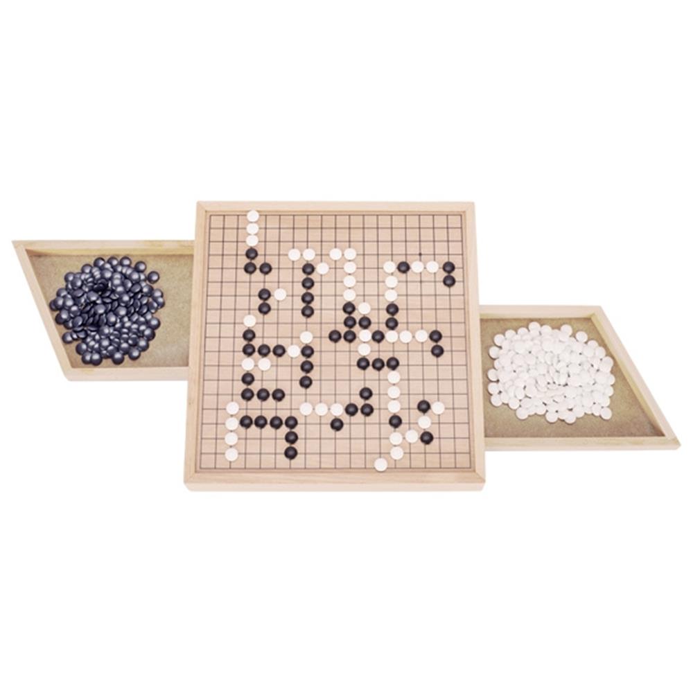 goki Go Brettspiel mit Ausziehfächern, aus Holz, für 2 Spieler