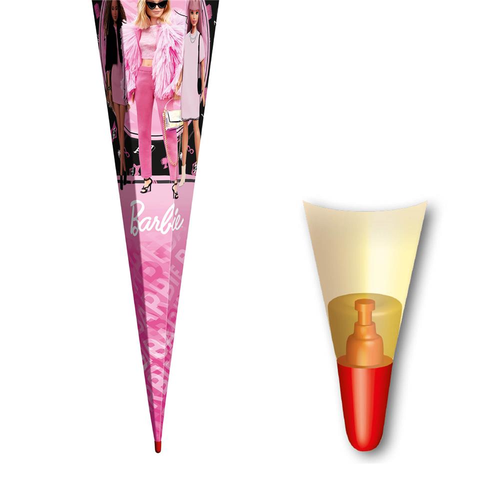 Roth Schultüte Barbie, 85cm, eckig, Rot(h)-Spitze, Tüllverschluss