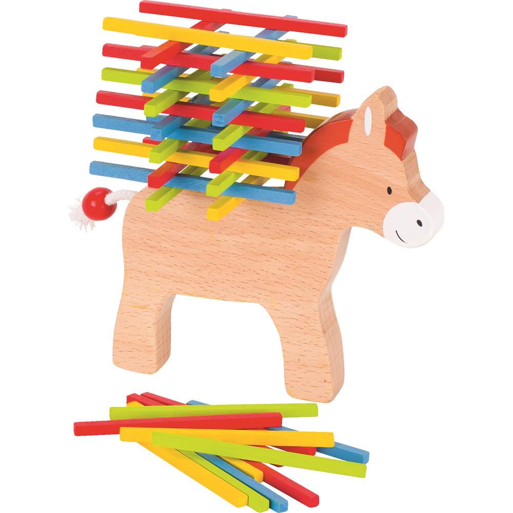 Goki Stapelspiel Packesel, Geschicklichkeitsspiel aus Holz