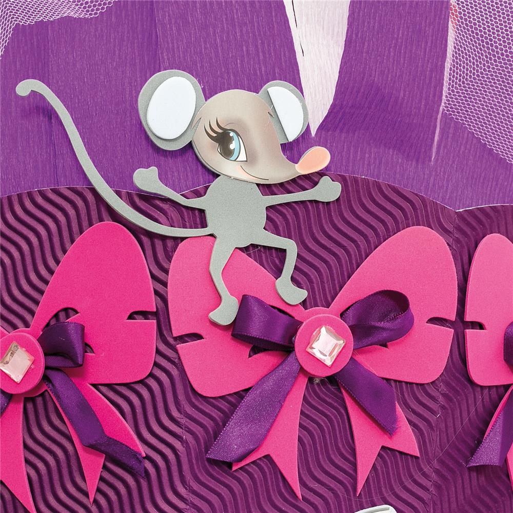 Roth Schultüte-Bastelset, Kätzchen, 68cm, eckig, Rot(h)-Spitze, Kreppverschluss