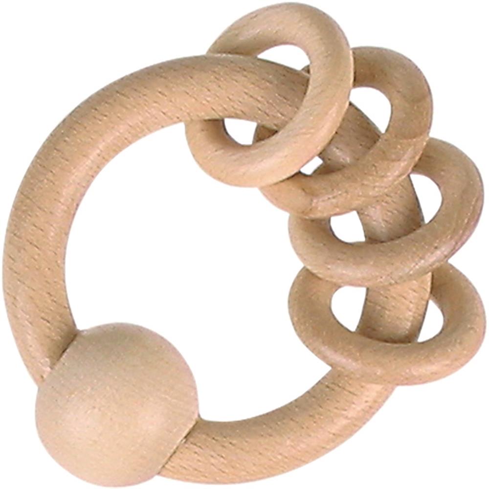 goki Greifling mit 4 Ringen – Naturholzspielzeug für Kinder ab 6 Monaten