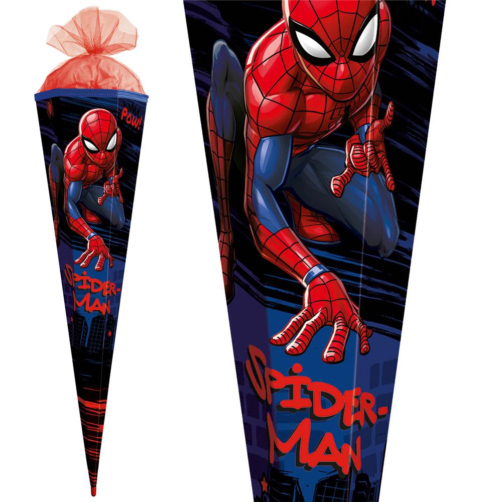 Roth Extra große XXL Schultüte Marvel Spiderman, 100cm, eckig, Rot(h)-Spitze, Tüllverschluss