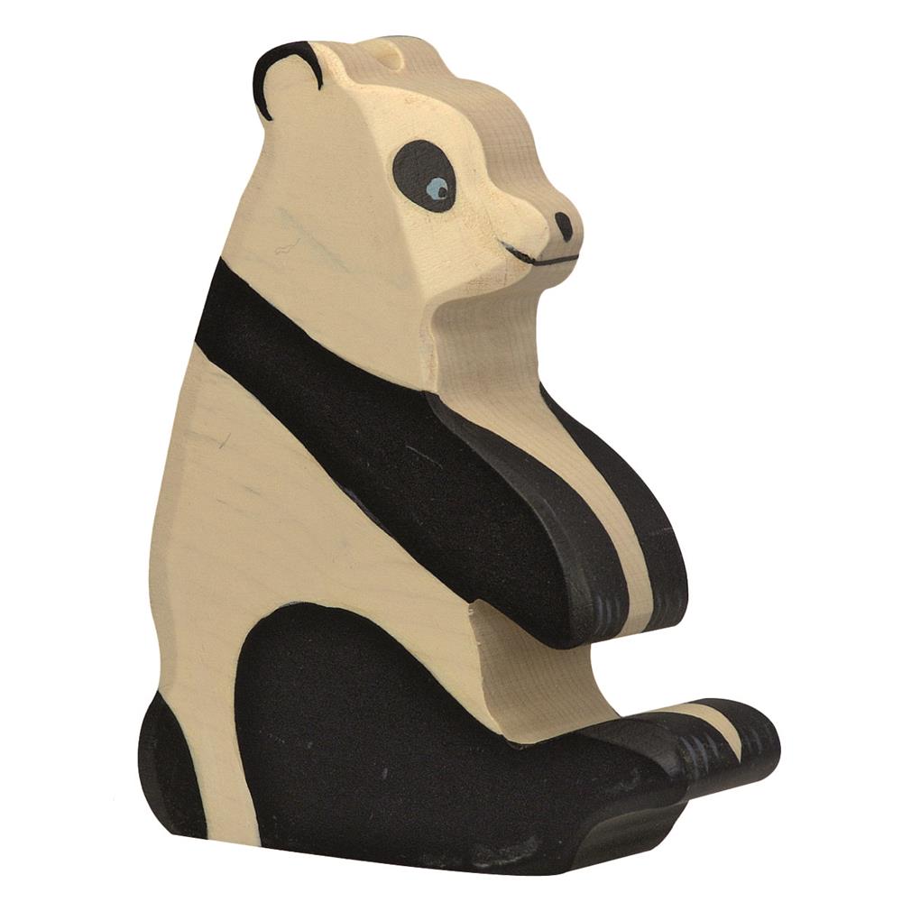 Holztiger Holzfigur - Pandabär, sitzend, Holzspielzeug, ab 3 Jahren