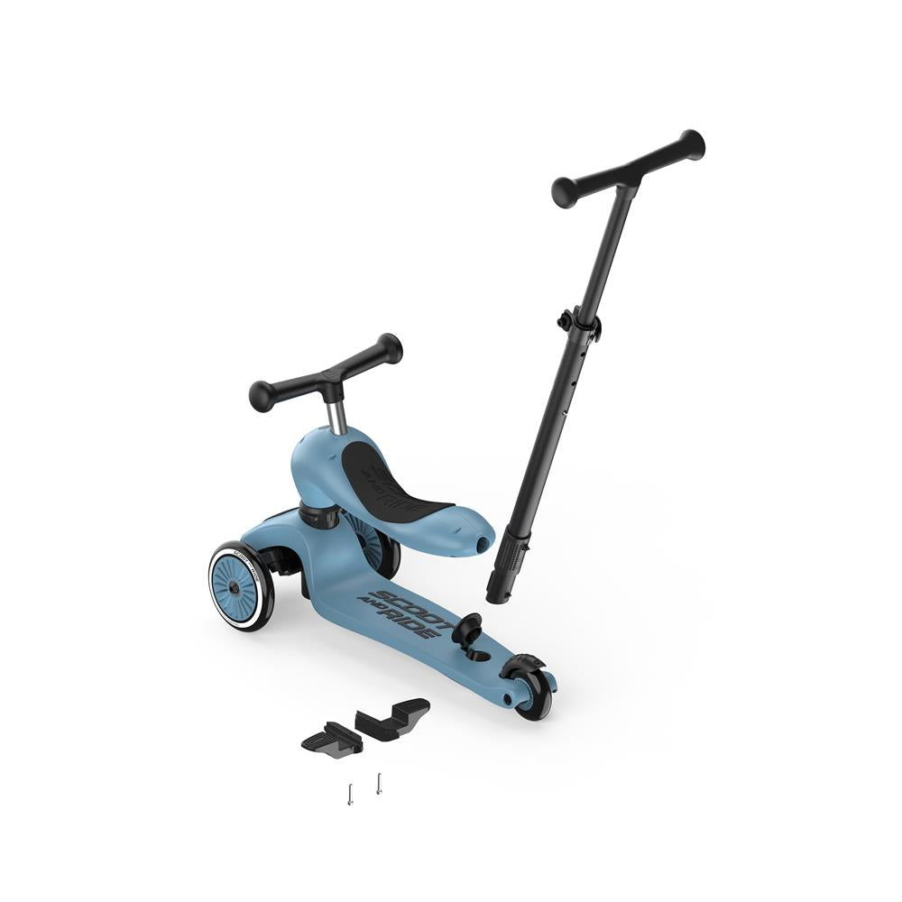 Scoot & Ride Highwaykick 1 Push and Go, steel - Kinderroller mit Schiebestange
