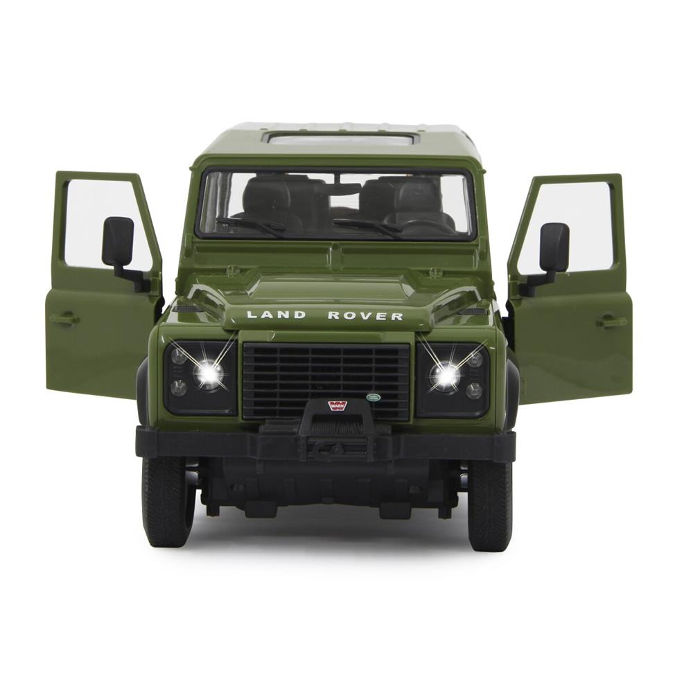 Jamara Land Rover Defender 1:14 grün 2,4GHz Tür manuell Ferngesteuertes Auto mit LED Fahrlicht