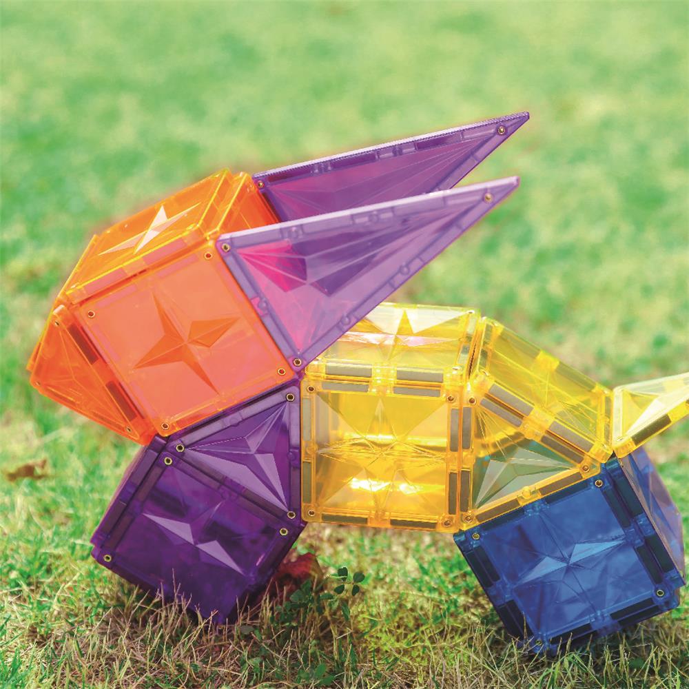 Cleverclixx Original-Bausatz in Knallfarben 60 Teile, langlebiges Magnetspielzeug, Magnetfliesen