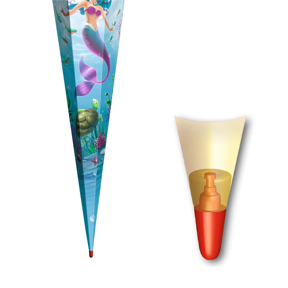 Roth Extra große XXL Schultüte Meerjungfrau, 100cm, eckig, Rot(h)-Spitze, Tüllverschluss