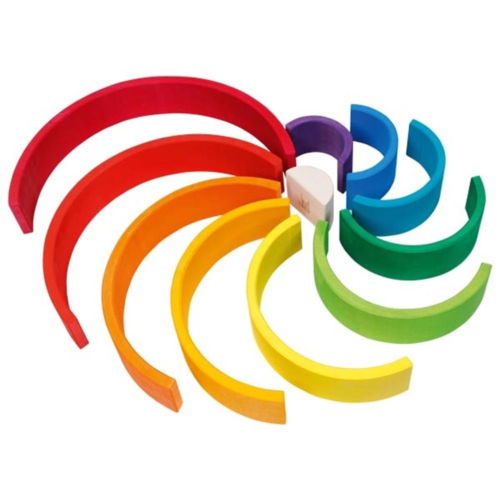 goki Holzbausteine - Großer Regenbogen, bunt lackiert