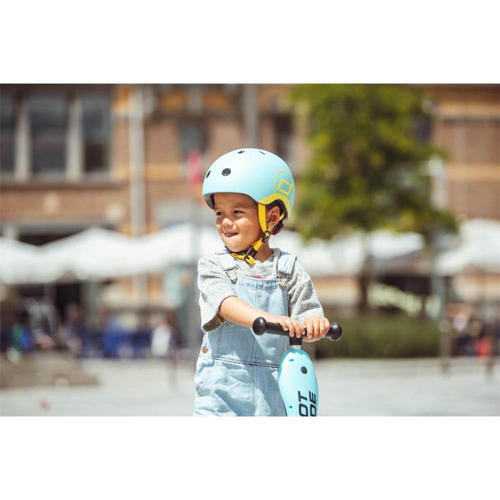Scoot & Ride Kinderhelm Größe XXS-S (45-51 cm) blueberry - Schutzhelm mit LED-Licht