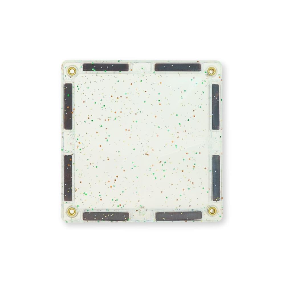 Cleverclixx Glitter Tiles Pack Transparent Rosa 16 Teile, magnetische Glitzer Bausteine, erweiterbare Sets