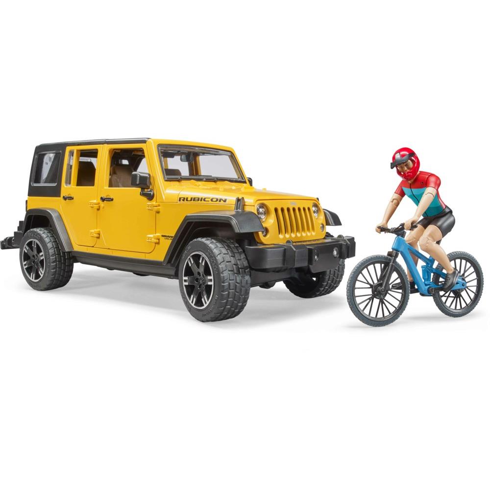 Bruder 02543 - Jeep Wrangler Rubicon Unlimited mit Mountainbike und Radfahrer
