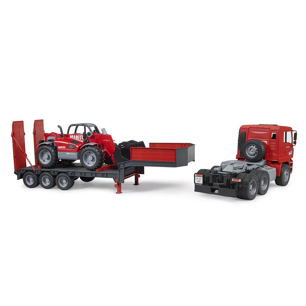 Bruder 02774 - MAN TGA Tieflader und Manitou Teleskoplader MLT 633