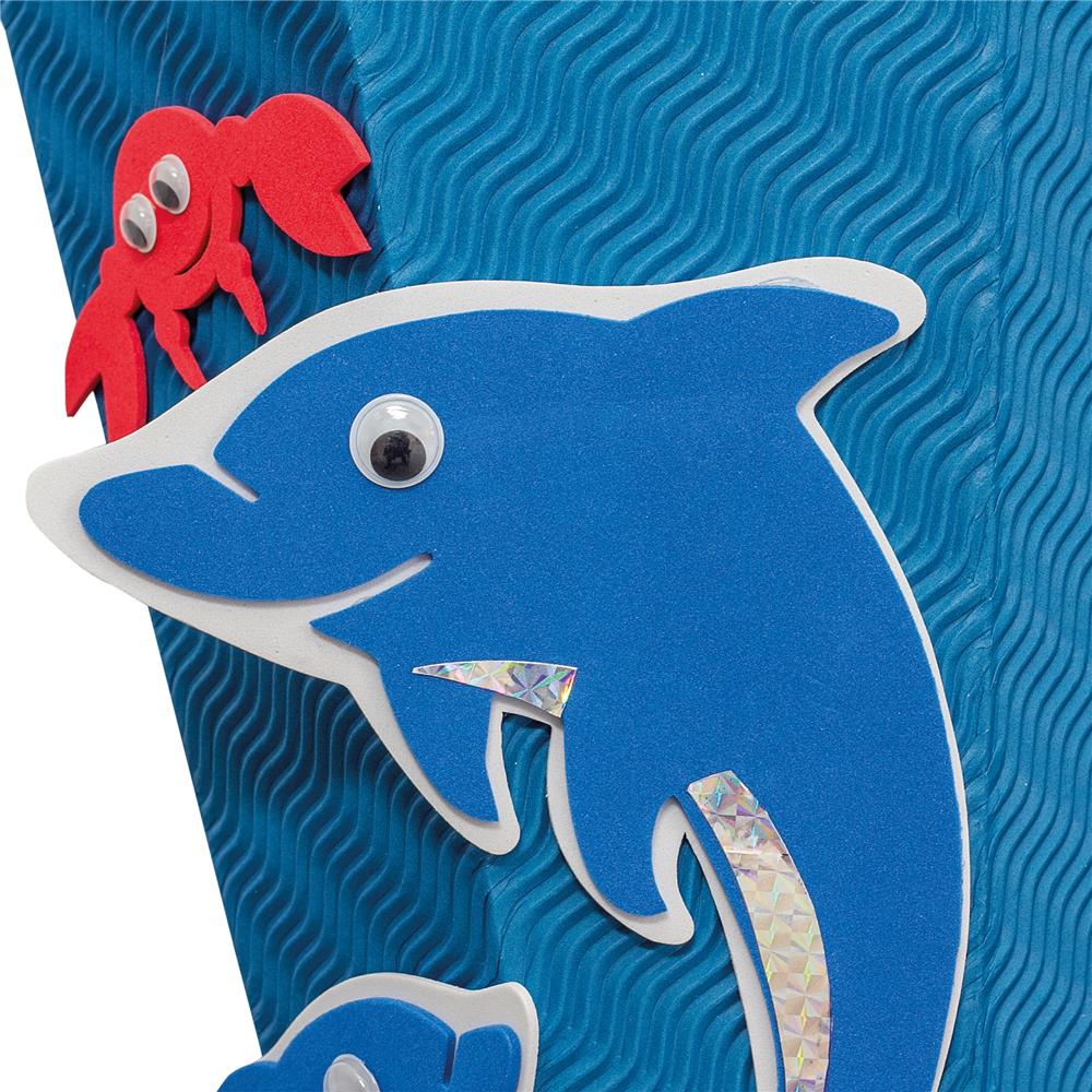 Roth Schultüte-Bastelset, Delfin, 68cm, eckig, Rot(h)-Spitze, Kreppverschluss