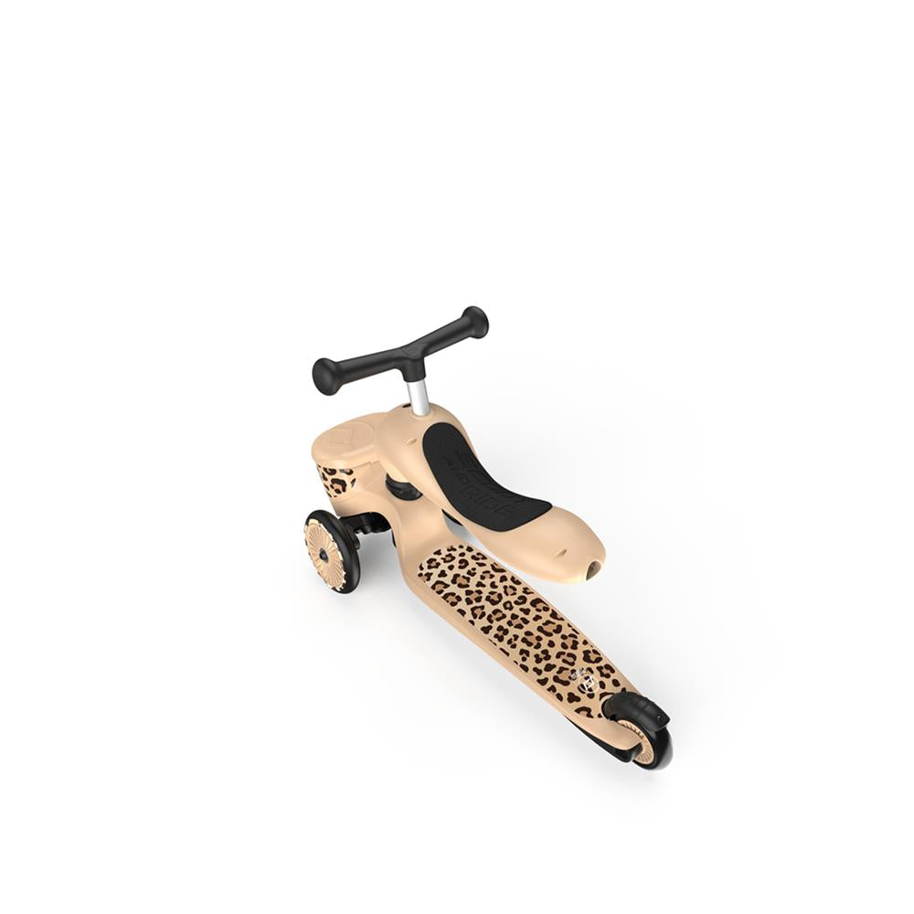 Scoot & Ride Highwaykick 1 Lifestyle, leopard - Kinderroller mit Aufbewahrungsbox