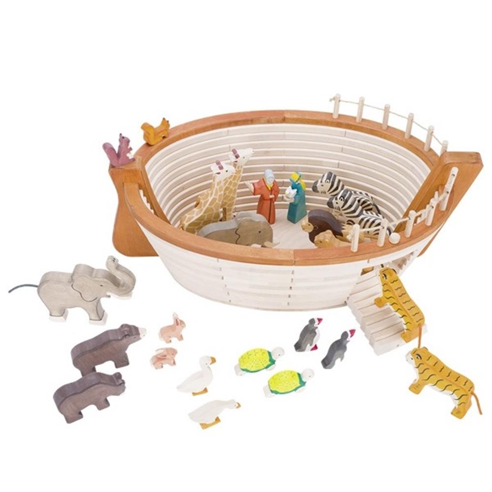 Holztiger Arche Noah Holzspielzeug Schiff ohne Figuren und Dekoration