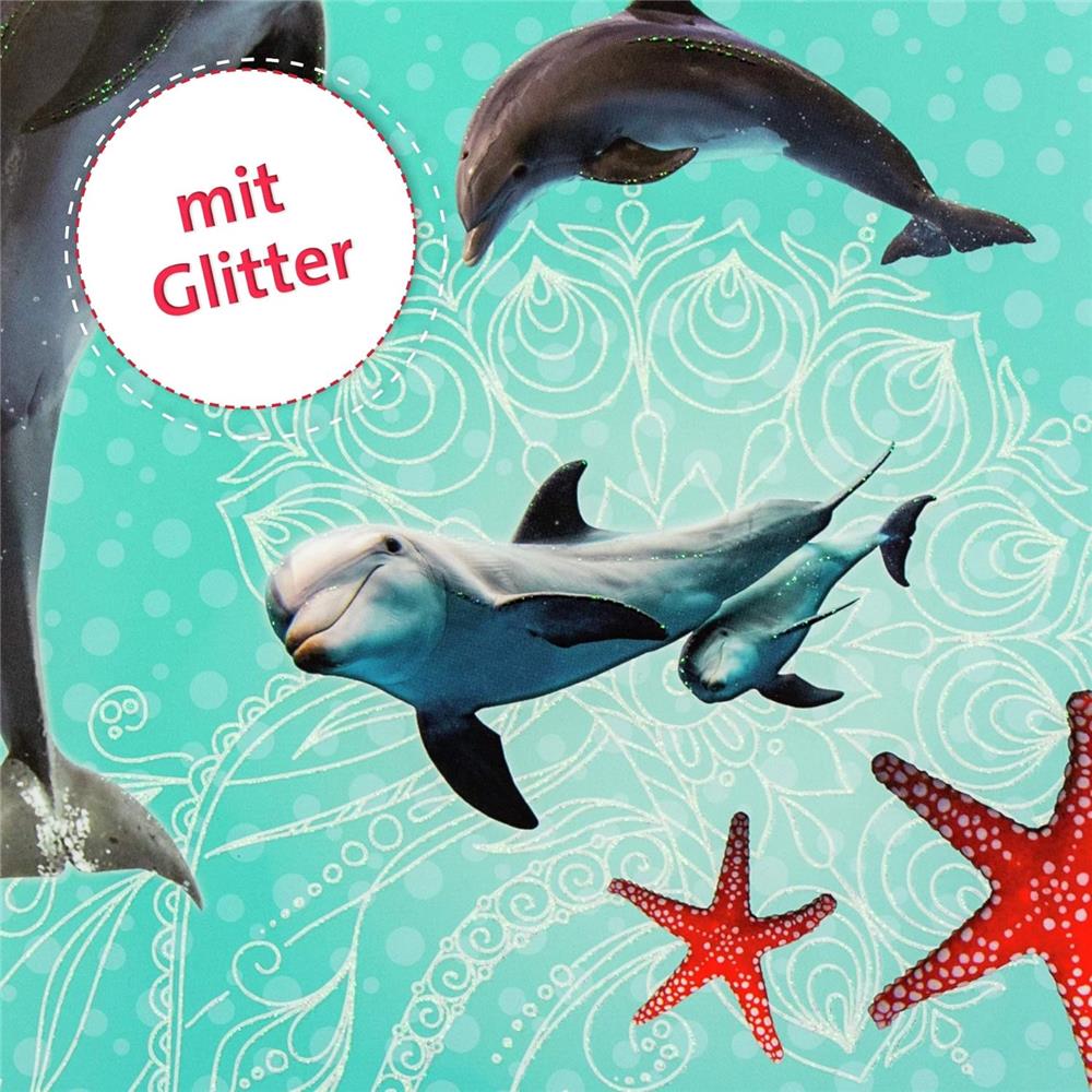 Roth Zeugnismappe Delfin & Seesterne mit Glitter, mit 10 A4 Klarsichthüllen