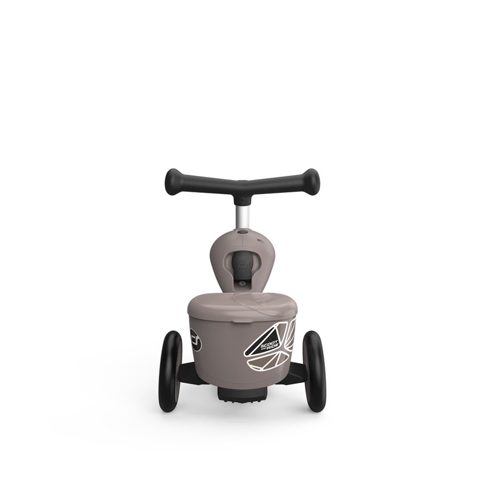 Scoot & Ride Highwaykick 1 Lifestyle, brown lines - Kinderroller mit Aufbewahrungsbox
