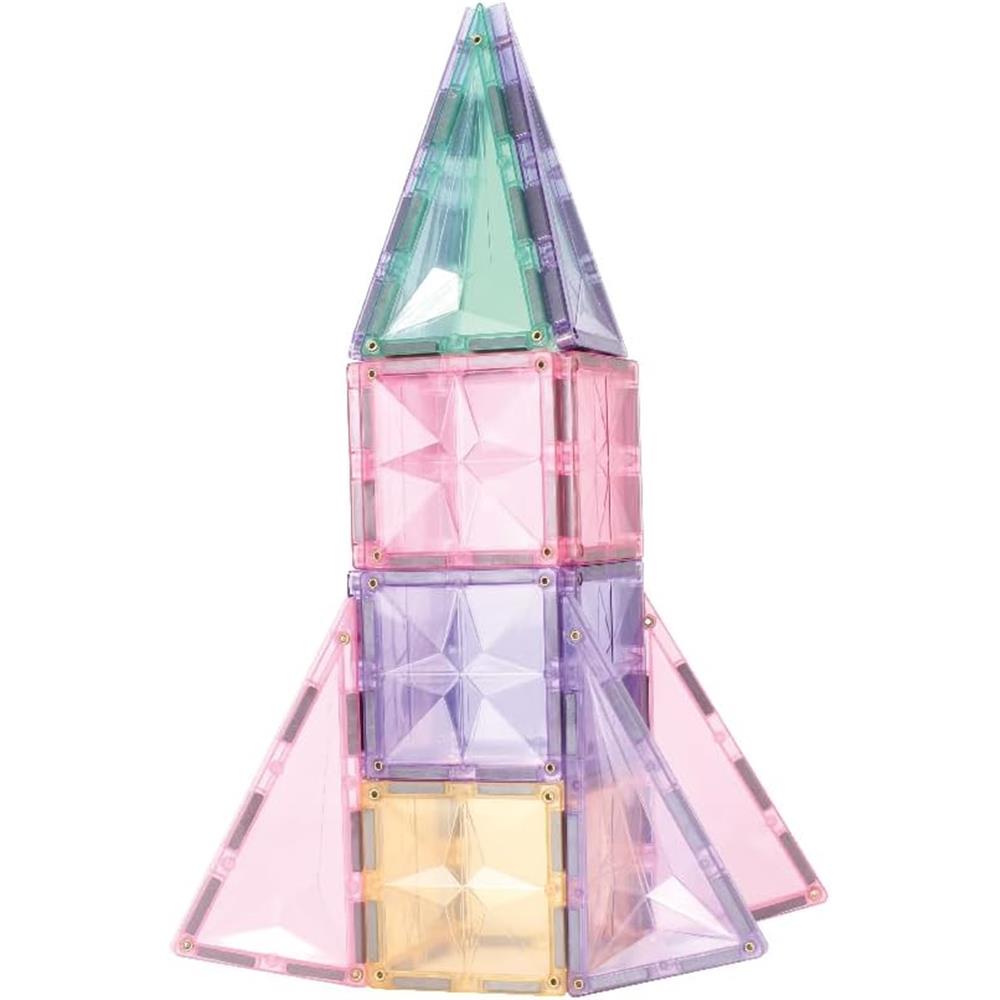 Cleverclixx Kompakt-Bausatz in Pastellfarben 36 Teile, kleines Erweiterungsset, Magnetspielzeug