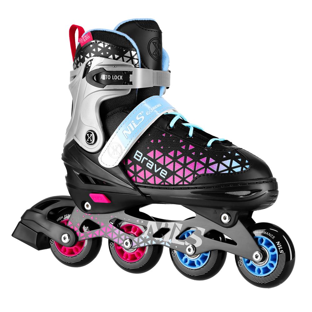 NILS EXTREME NH18190A BRAVE 2in1 Inliner Schlittschuhe Kinder Gr. 34-38, Rosa, verstellbar