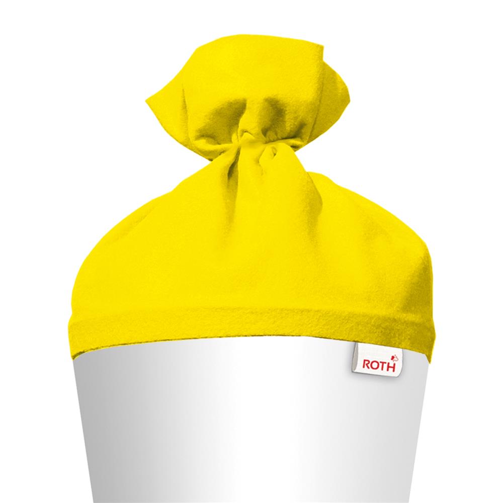 Roth Schultüte-Rohling/Basteltüte, weiß, 70cm, rund, Rot(h)-Spitze, mit Filzverschluss (gelb)