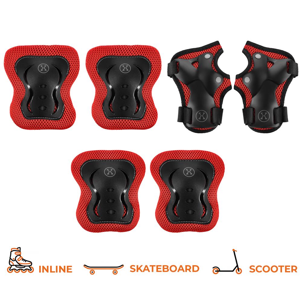 NILS EXTREME H320 Schoner-Set, Rot, Größe XL - Protektoren Handgelenk Ellenbogen Knie