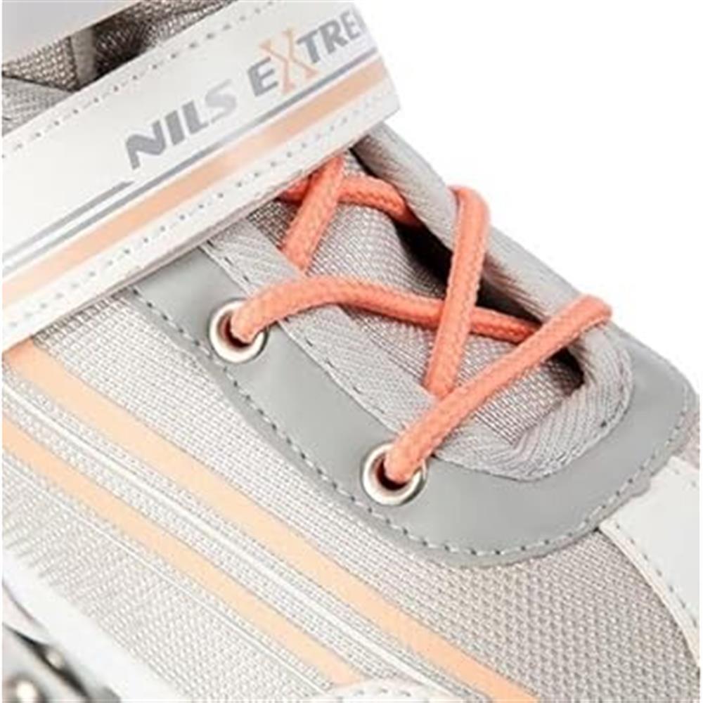 NILS EXTREME NH18190 2in1 Inliner Schlittschuhe Kinder Gr. 29-33, Weiß-Rosa, verstellbar