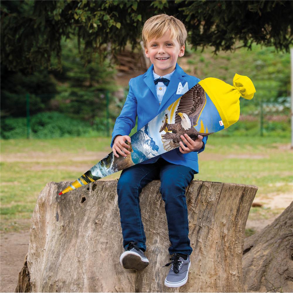 Roth Schultüte Seeadler, 70cm, rund, Rot(h)-Spitze, Filzverschluss