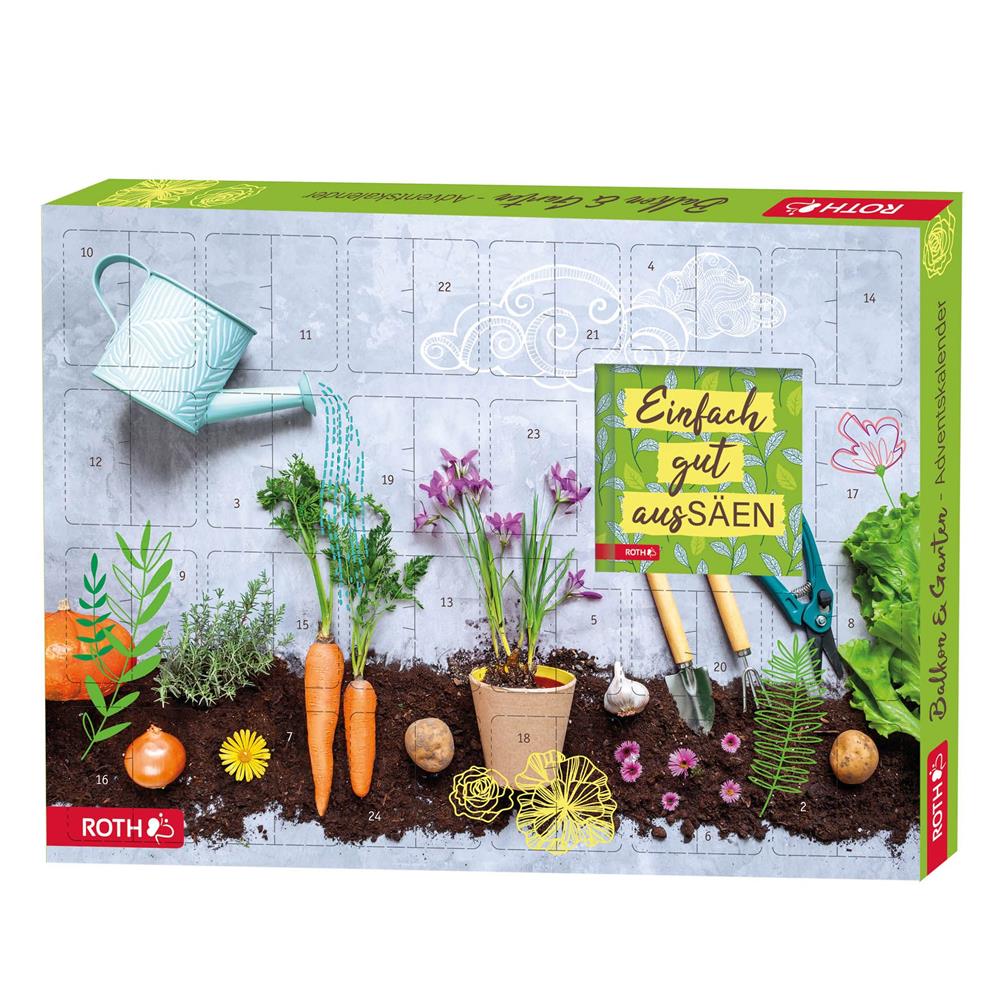 Roth Balkon & Garten-Adventskalender – 24 Samentütchen mit Aussaat-Tipps