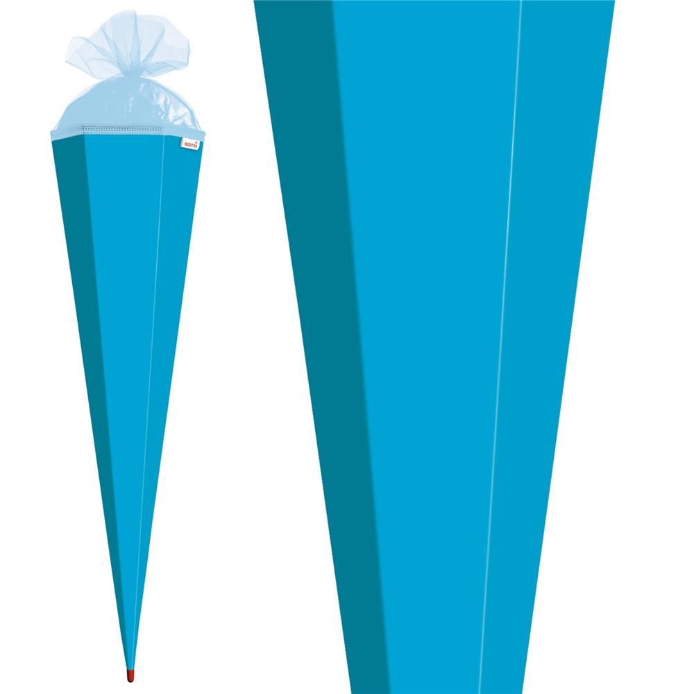 Roth Schultüte-Rohling/Basteltüte, pazifikblau, 85cm, eckig, Rot(h)-Spitze, mit Tüllverschluss