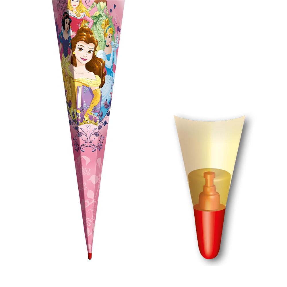 Roth Schultüte Disney Princess, 85cm, eckig, Rot(h)-Spitze, Tüllverschluss, Glitzer