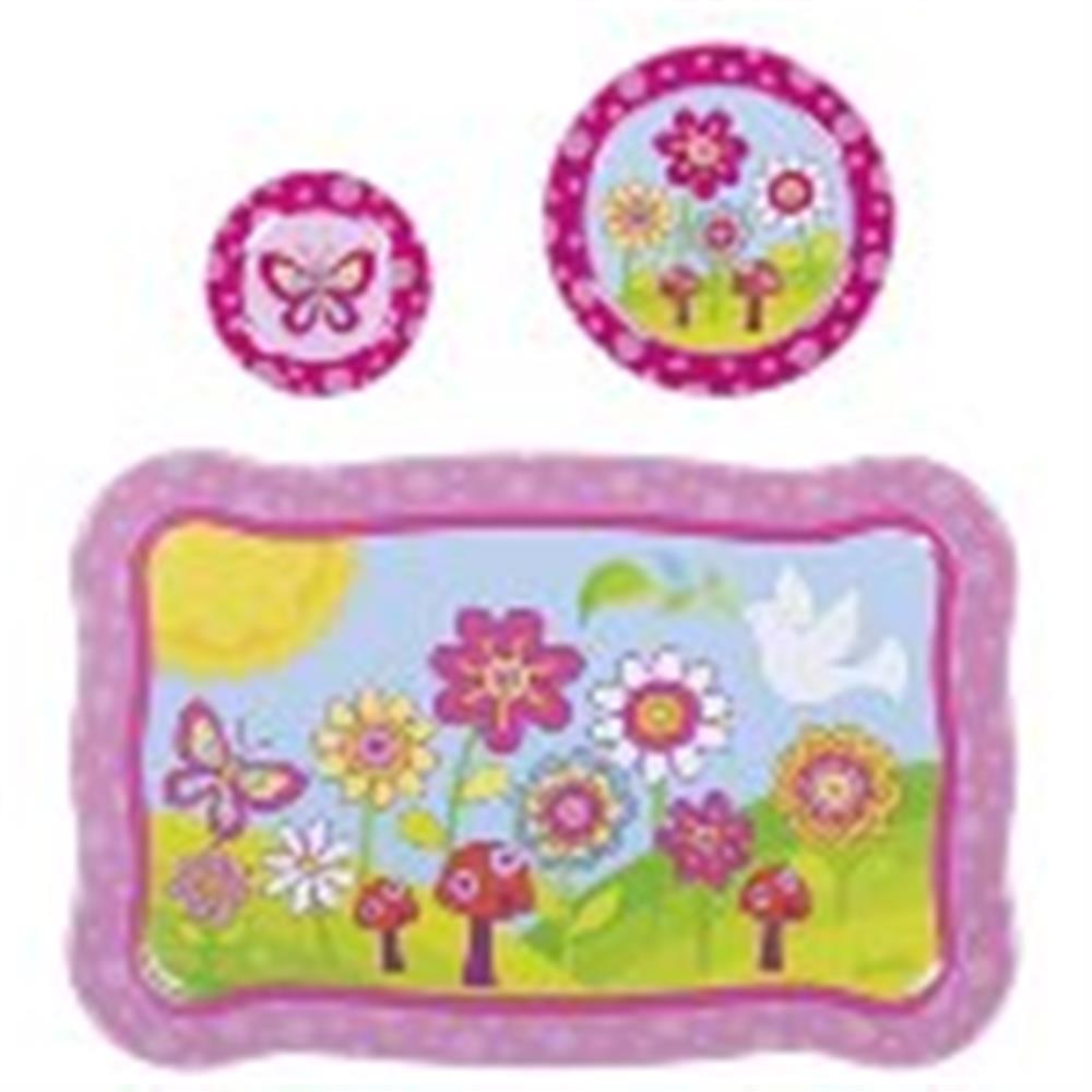 goki Teeservice Funky Flowers aus Metall 14 Teile, für Kinder ab 2 Jahren