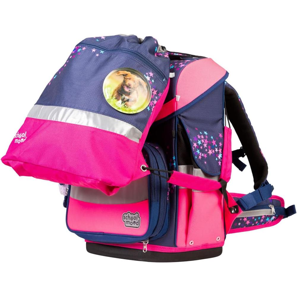 School-Mood Schulranzenset Timeless Pro, Leni (Hund), 7-teilig